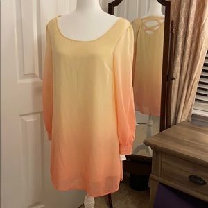 Peach ombré dress size L NWT